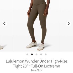 Lululemon Wunder Under High-Rise Tight 28" *Full-On Luxtreme Size 10